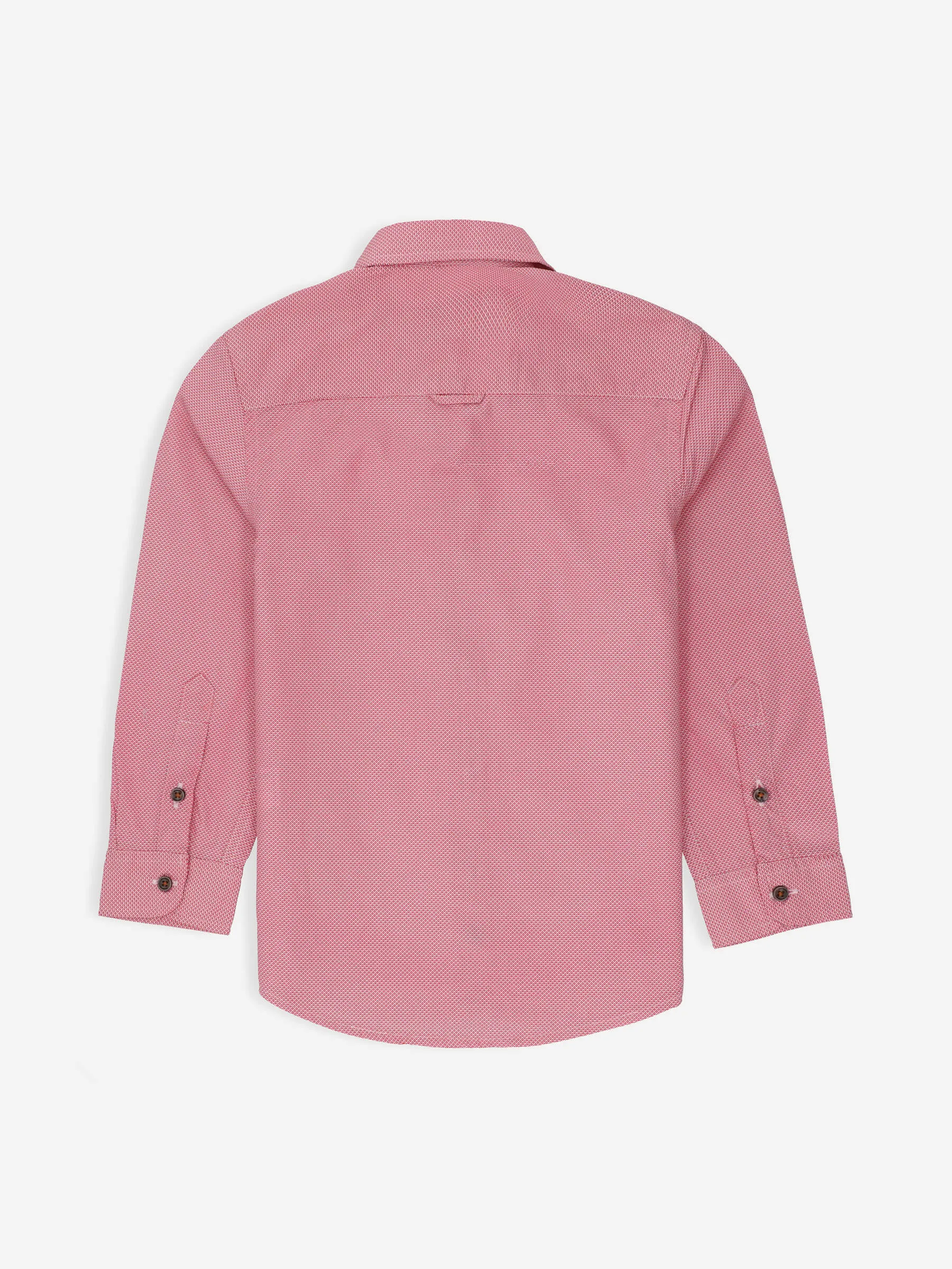 Red Micro Patterned Casual Shirt