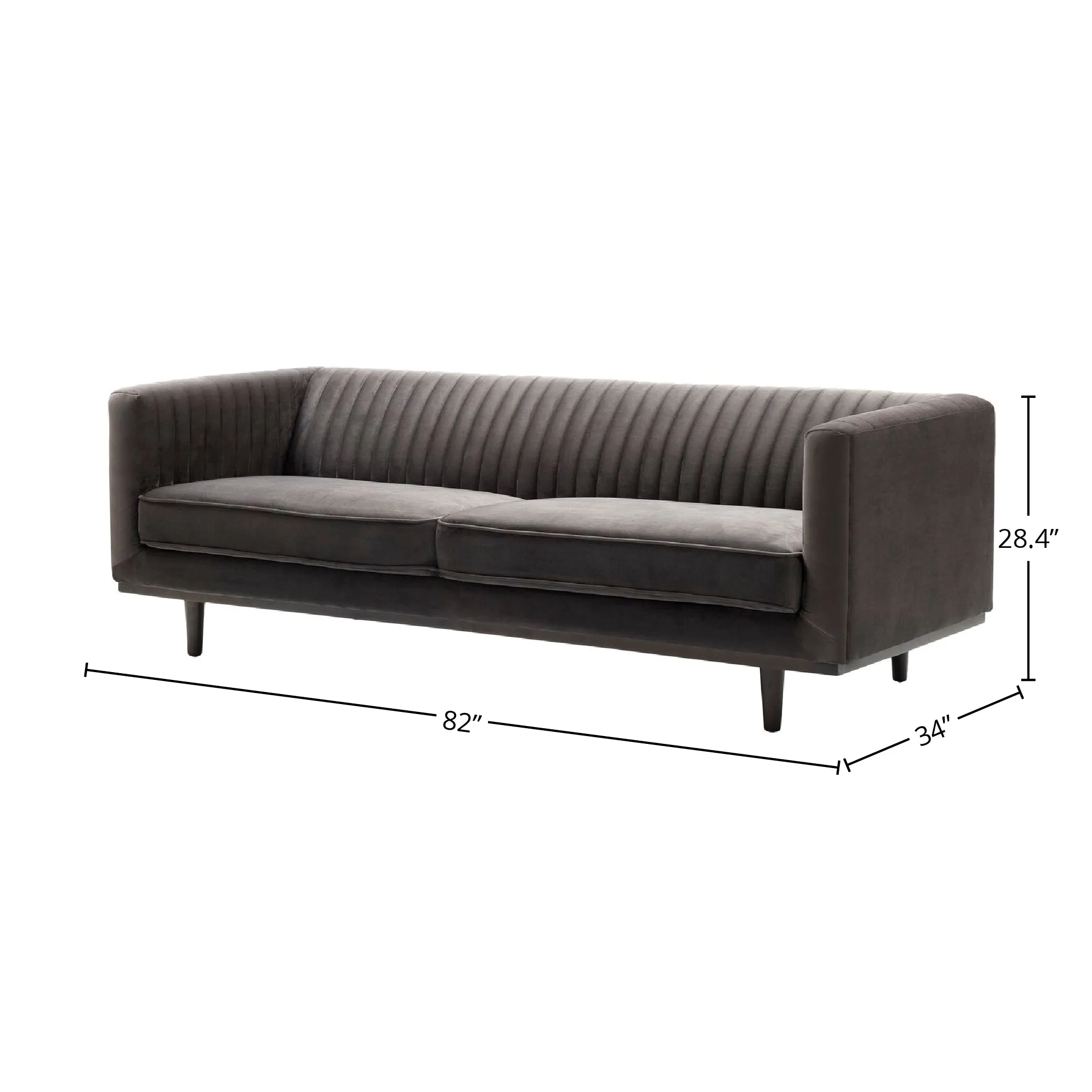 Sage Sofa - Stone Grey Velvet