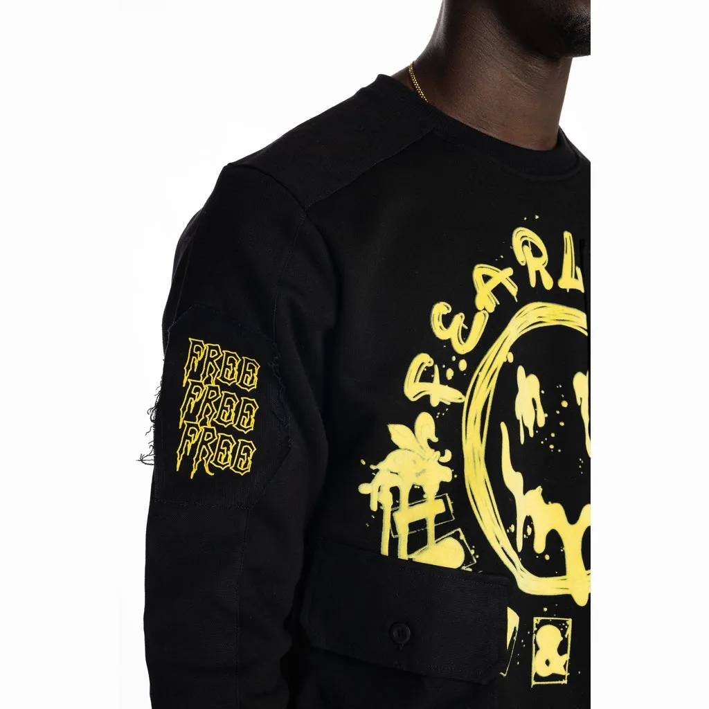 Utility Fashion Sweatshirt - Black