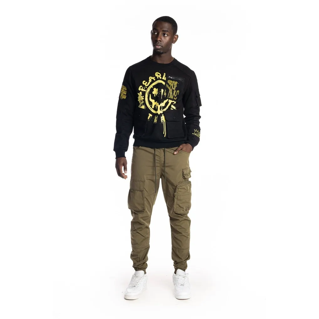 Utility Fashion Sweatshirt - Black