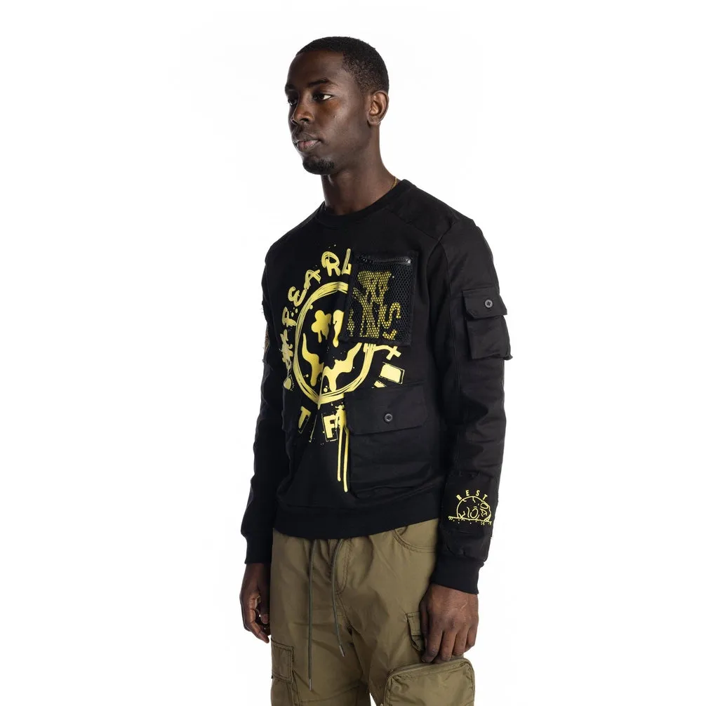 Utility Fashion Sweatshirt - Black