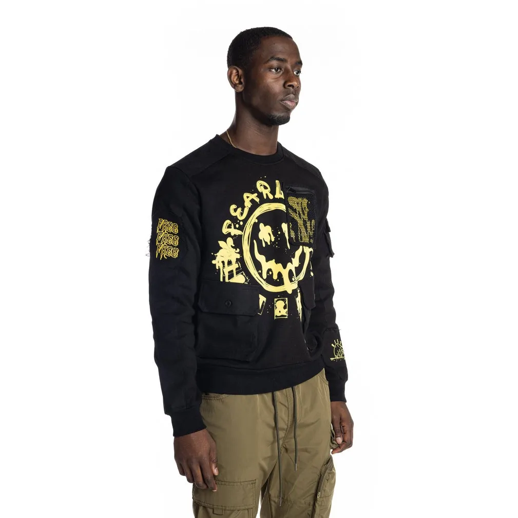 Utility Fashion Sweatshirt - Black
