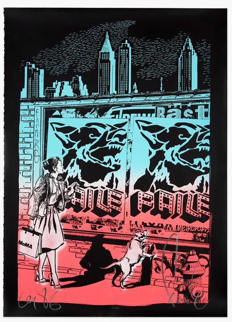 Walk on the Wild Side Mixed Media Silkscreen Print by Faile