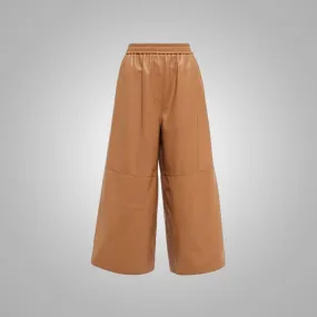 Women's Soft Sheepskin Brown leather pants